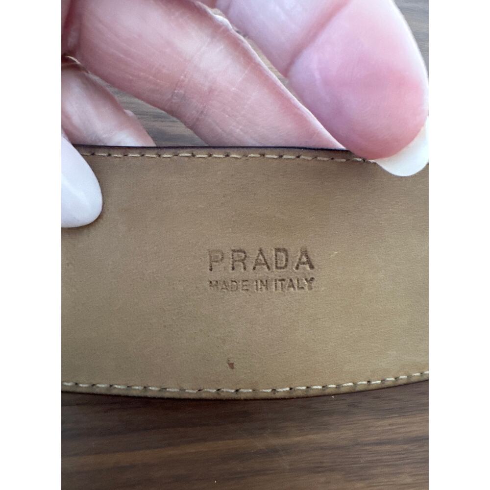 Vintage Prada Leather Belt Size 34/85 - Picture 7 of 11